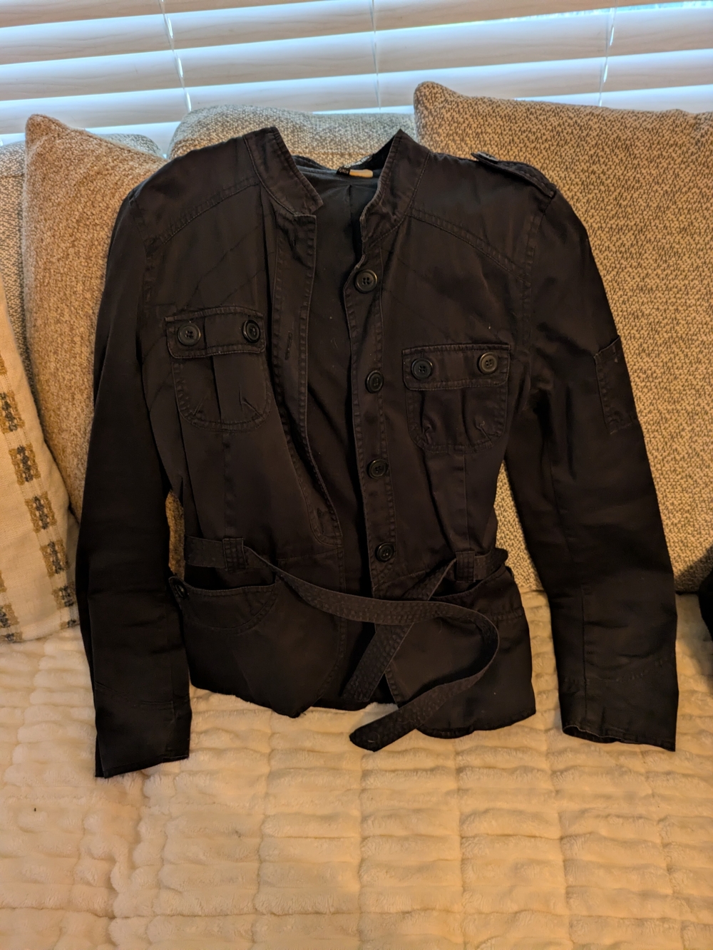 Women’s Black Belted Utility Jacket